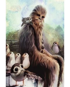 Poster Star Wars: The Last Jedi (Chewbacca & Porgs)