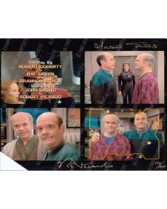 Autografo Robert Picardo e Marina Sirtis Star Trek Foto 20x25