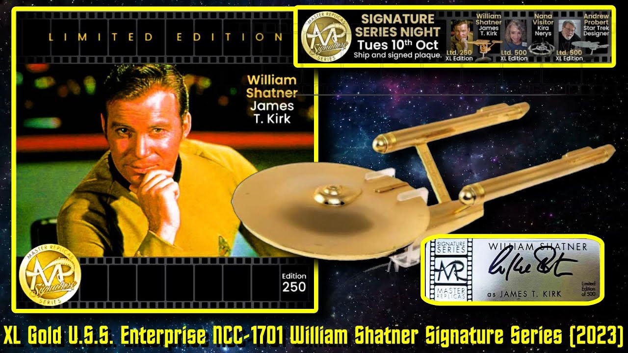 Master Replicas Gold Enterprise XL NCC-1701 William Shatner Signature