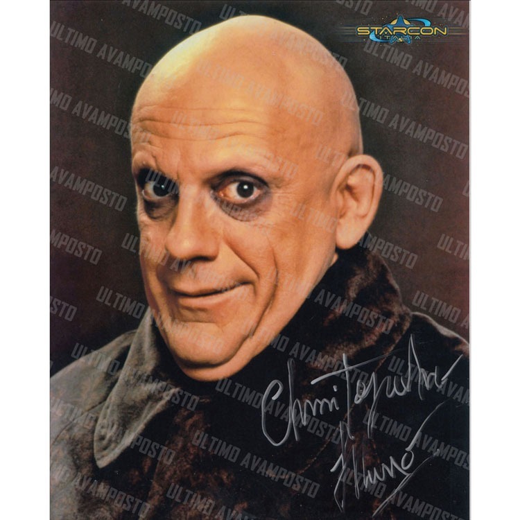 Autografo Christopher LLoyd Famiglia Adams Foto 20x25