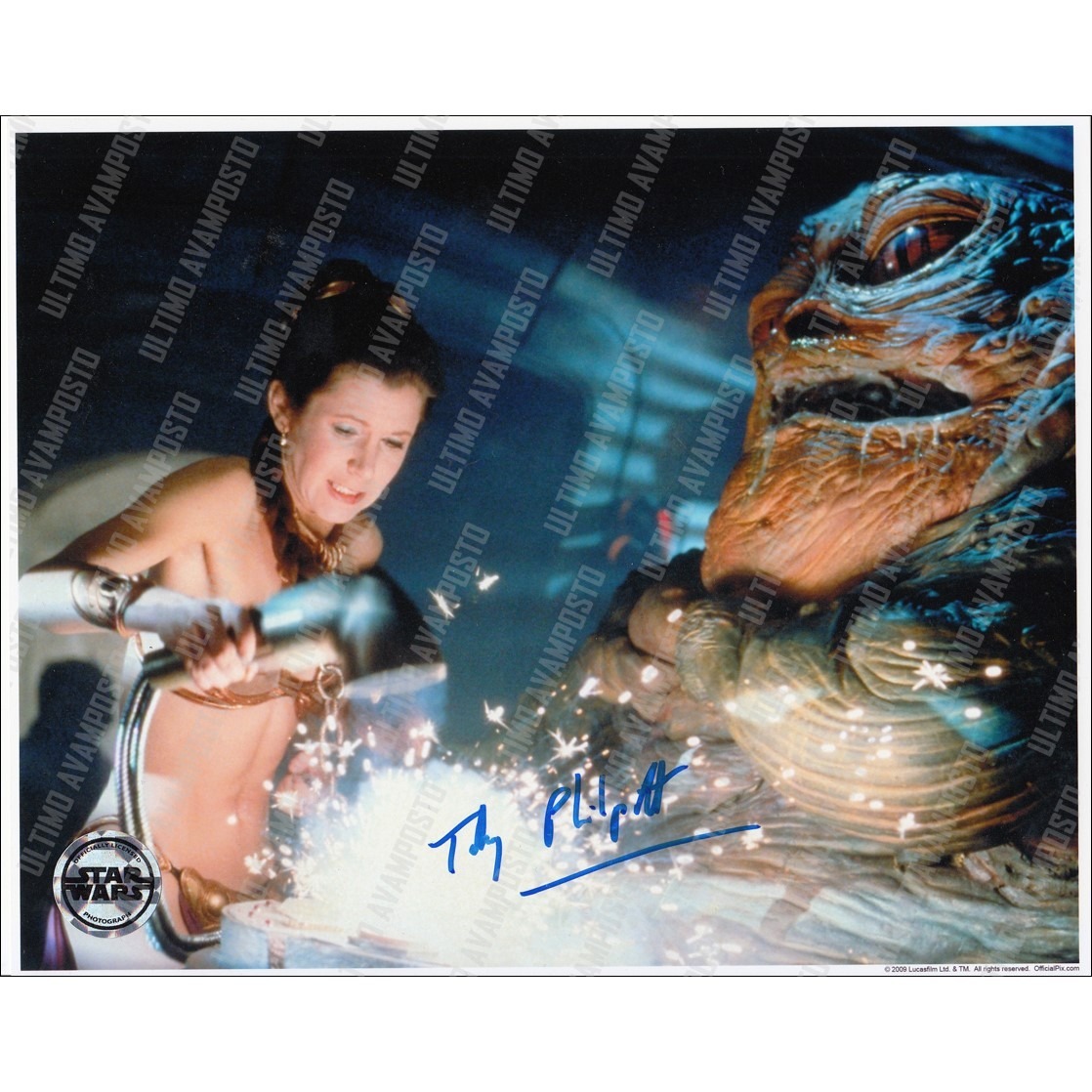 Autografo Toby Philpott Star Wars Jabba 2 Foto 20x25
